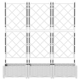 Garden Planter 3 pcs White 120 x 40 x 125.5 cm Plastic 42002907