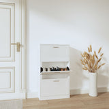 Shoe Cabinet High Gloss White 59x17x108 cm Engineered Wood 342530