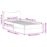 Bed Frame without Mattress Wax Brown 100x200 cm Solid Wood Pine 3328240
