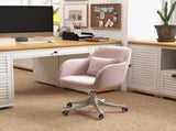 Velvet Office Chair, Desk Chair, Makeup Vanity Chair with Massage Lumbar Pillow and Rolling Wheels T3398P328220
