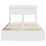Storage Bed with Headboard White 120 x 190 cm Engineered Wood 3409923