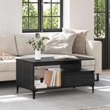 Coffee Table Black Oak 90 x 49 x 45 cm Engineered Wood 881053