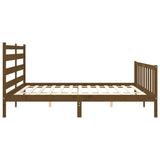 ZNTS Bed Frame without Mattress Honey Brown 200x200 cm Solid Wood Pine 3192059