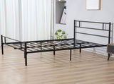 King Metal Bed Frame Solid Bedstead Base with Headboard and Footboard, Metal Slat Support and T3398P378738
