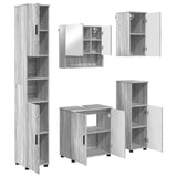 Bathroom Furniture Set Wall-mounted with Door 5 pcs Grey Sonoma 3392989