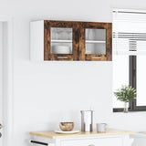 Hanging Cabinet with Door Smoked Oak and White 80 x 31 x 40 cm 884234