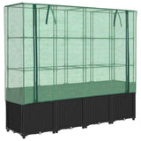 ZNTS Raised Bed with Greenhouse Cover Rattan Look 160x40x153 cm 4015817