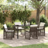 Garden Dining Set 5 pcs Brown Poly Rattan 3380630
