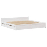 Bed Frame without Mattress White 180x200 cm Super King Solid Wood Pine 3301695