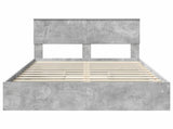 Storage Bed Concrete Grey 135 x 190 cm Engineered Wood 3408469