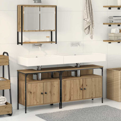Bathroom Furniture Set with Storage 3 pcs Brown 80 x 30 x 60 cm 3334355