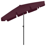 314731 Beach Parasol Bordeaux Red 200x125 cm