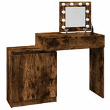 Dressing Table with LED Smoked Oak 115x37x110.5 cm 848231