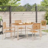 Garden Stacking Chairs 4 pcs Brown and Beige 54 x 56 x 90 cm 3403060