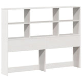 ZNTS Bookcase Bed without Mattress White 150x200 cm King Size Solid Wood 3323804