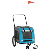 Pet Bike Trailer Blue and Grey Oxford Fabric and Iron 93855