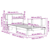 Bookcase Bed without Mattress 100x200cm Solid Wood Pine 3322648