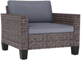 Single Rattan Armchair, with Cushions - Mixed Grey T3398P311632