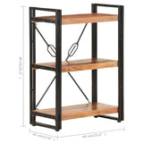 3-Tier Bookcase 60x30x80 cm Solid Acacia Wood 320613