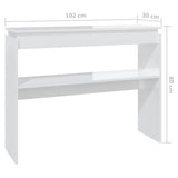 Console Table High Gloss White 102x30x80 cm Engineered Wood 808329