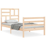 Bed Frame without Mattress Single Solid Wood 3194861