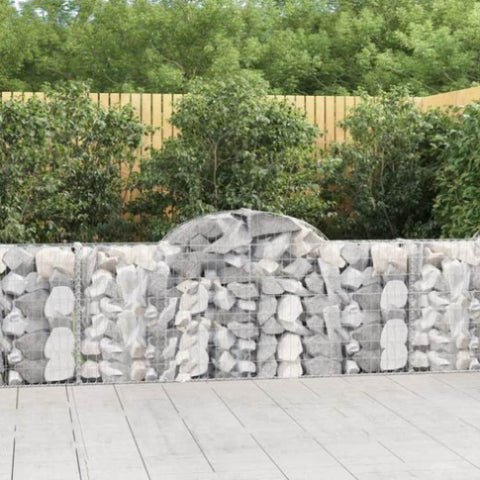 Arched Gabion Baskets 12 pcs 200x30x80/100 cm Galvanised Iron 3146099