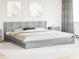Bed Frame with Storage and Headboard Grey Sonoma 200 x 200 cm 3413922