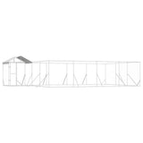 Outdoor Dog Kennel with Roof Silver 10x6x2.5 m Galvanised Steel 3190472