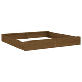 Sandbox with Seats Honey Brown Square Solid Wood Pine 825040
