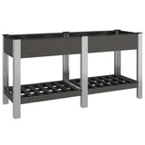 Garden Raised Bed with Shelf Grey 150x50x75 cm WPC 362571