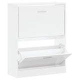 Shoe Cabinet High Gloss White 63x24x81 cm Engineered Wood 342560