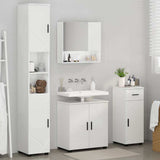 Bathroom Furniture Set with Drawer 4 pcs High Gloss White 3392977