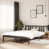 Bed Frame without Mattress Grey Solid Wood 135x190 cm Double Double 814861
