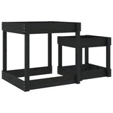 Sand Tables 2 pcs Black Solid Wood Pine 825055