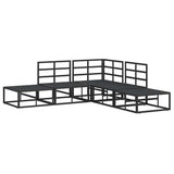 Garden Sofa Set with Cushion 5 pcs Black Aluminium 3378871