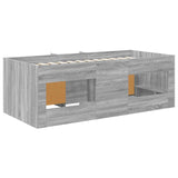 Loft Bed Frame with Cabinet 3 pcs Grey Sonoma Engineered Wood 3423419