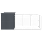 Dog House with Run Anthracite 214x457x181 cm Galvanised Steel 3189120