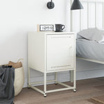 ZNTS Bedside Cabinet White 36x39x60.5 cm Steel 846456