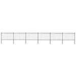 Garden Fence with Spear Top Steel 1070x120 cm Black 277625