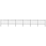 Garden Fence with Spear Top Steel 1070x120 cm Black 277625