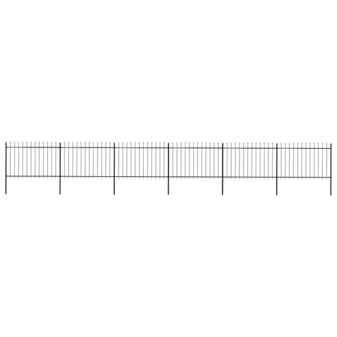 Garden Fence with Spear Top Steel 1070x120 cm Black 277625