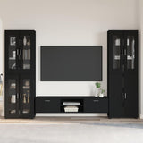 TV Cabinet Set with Drawer FLORIN 3 pcs Black Engineered Wood 3398005