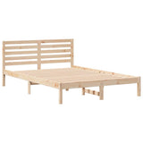 Bed Frame with Headboard Brown 140 x 220 cm Solid Pine Wood 872332
