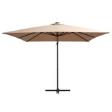 ZNTS Cantilever Garden Parasol with LED lights and Steel Pole 250x250 cm Taupe 46995