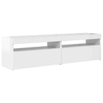 TV Cabinets 2 pcs with LED Lights High Gloss White 75x35x40 cm 804404