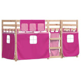 Bunk Bed without Mattress Pink 90x200 cm Solid Wood Pine 3283930