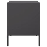 ZNTS Bedside Cabinet Black 36x39x50.5 cm Steel 842922