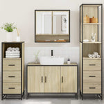 ZNTS 4 Piece Bathroom Furniture Set Sonoma Oak Engineered Wood 3301281