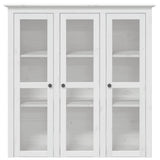 Cabinet with Glass Doors BODO White Solid Wood Pine 355077