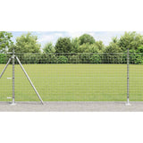 Fence Post with Concrete Base 52 pcs Silver Powder-Coated Steel 3350262